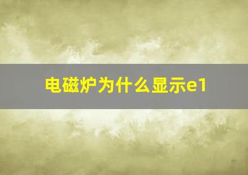 电磁炉为什么显示e1