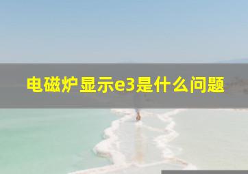 电磁炉显示e3是什么问题