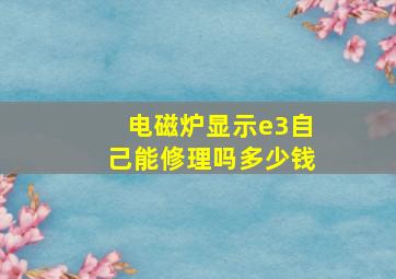 电磁炉显示e3自己能修理吗多少钱