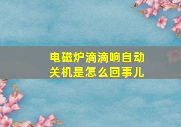 电磁炉滴滴响自动关机是怎么回事儿