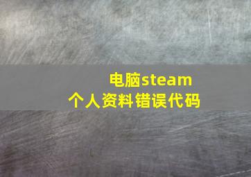 电脑steam个人资料错误代码