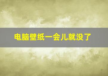 电脑壁纸一会儿就没了