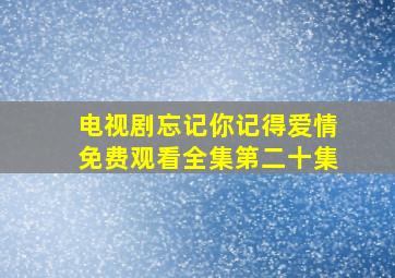 电视剧忘记你记得爱情免费观看全集第二十集