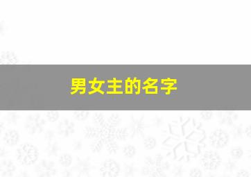 男女主的名字