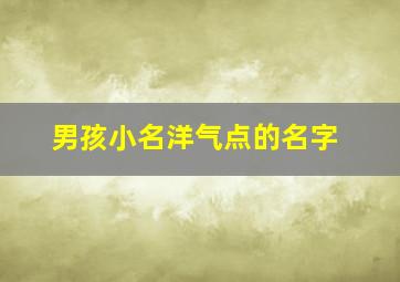 男孩小名洋气点的名字