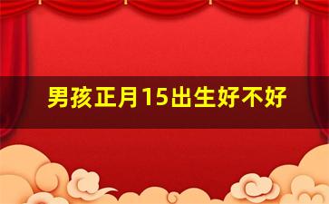 男孩正月15出生好不好