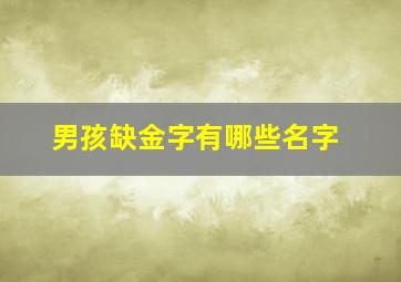 男孩缺金字有哪些名字