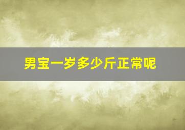 男宝一岁多少斤正常呢