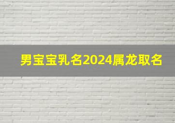 男宝宝乳名2024属龙取名