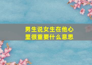 男生说女生在他心里很重要什么意思