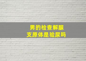 男的检查解脲支原体是验尿吗