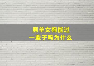 男羊女狗能过一辈子吗为什么