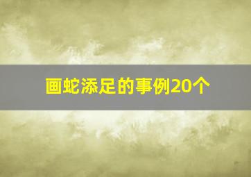 画蛇添足的事例20个