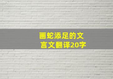 画蛇添足的文言文翻译20字