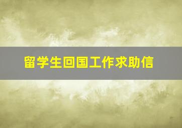 留学生回国工作求助信