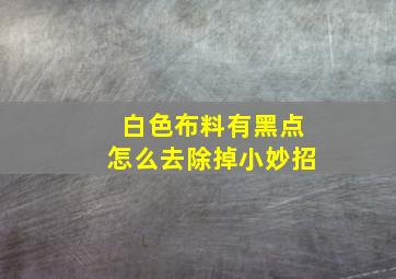 白色布料有黑点怎么去除掉小妙招