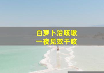 白萝卜治咳嗽一夜见效干咳