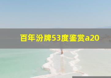 百年汾牌53度鉴赏a20