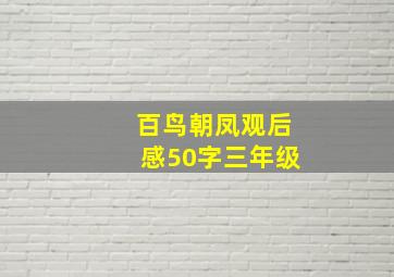 百鸟朝凤观后感50字三年级