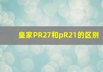 皇家PR27和pR21的区别