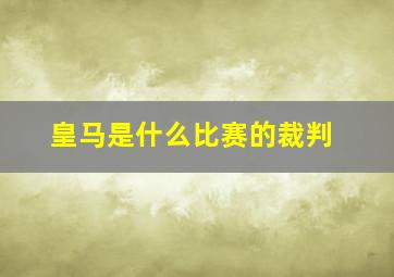 皇马是什么比赛的裁判