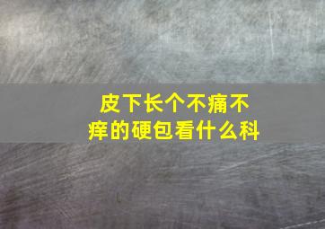 皮下长个不痛不痒的硬包看什么科