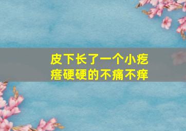 皮下长了一个小疙瘩硬硬的不痛不痒