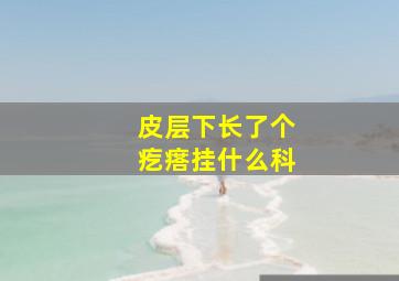 皮层下长了个疙瘩挂什么科