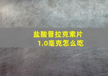 盐酸普拉克索片1.0毫克怎么吃