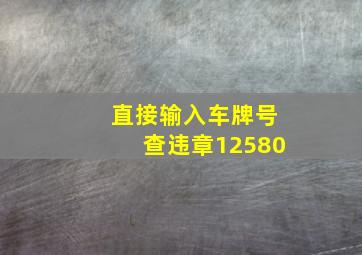 直接输入车牌号查违章12580