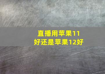 直播用苹果11好还是苹果12好