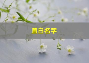 直白名字