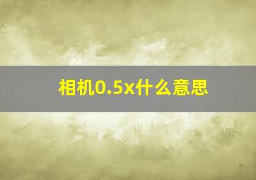 相机0.5x什么意思