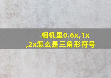 相机里0.6x,1x,2x怎么是三角形符号