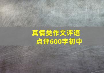 真情类作文评语点评600字初中