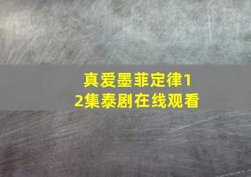 真爱墨菲定律12集泰剧在线观看