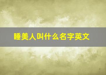 睡美人叫什么名字英文