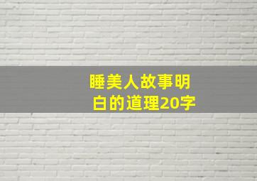 睡美人故事明白的道理20字