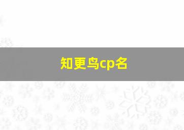 知更鸟cp名