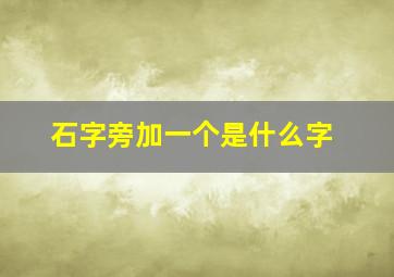 石字旁加一个是什么字