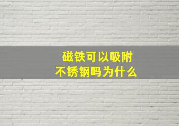 磁铁可以吸附不锈钢吗为什么