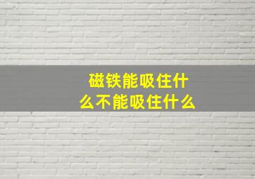 磁铁能吸住什么不能吸住什么