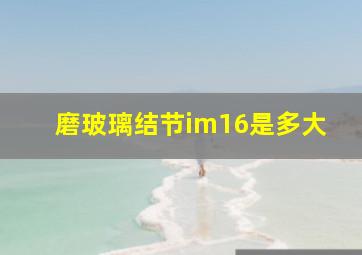 磨玻璃结节im16是多大