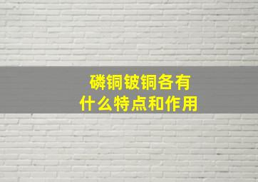 磷铜铍铜各有什么特点和作用