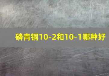 磷青铜10-2和10-1哪种好