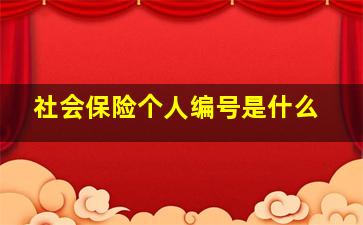 社会保险个人编号是什么