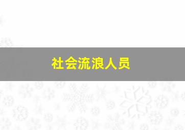 社会流浪人员