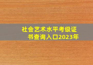 社会艺术水平考级证书查询入口2023年