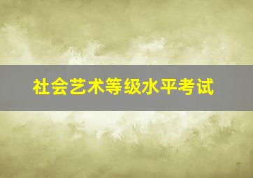 社会艺术等级水平考试