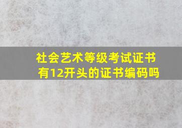 社会艺术等级考试证书有12开头的证书编码吗